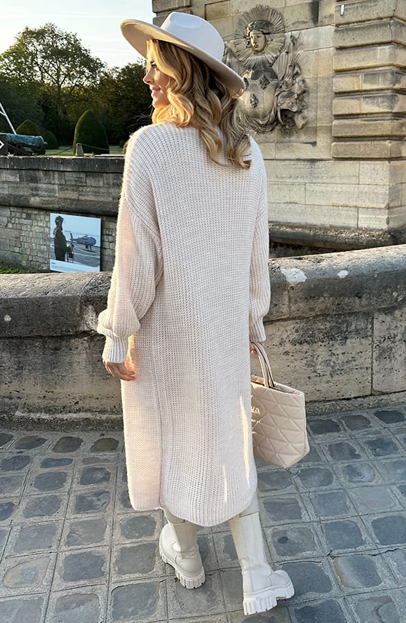 Gebreid Vest Met Zakken Beige – vesten, foto 3