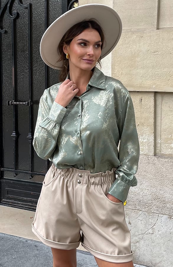 Gouden Detailed Blouse Mint – shoparchief, foto 3