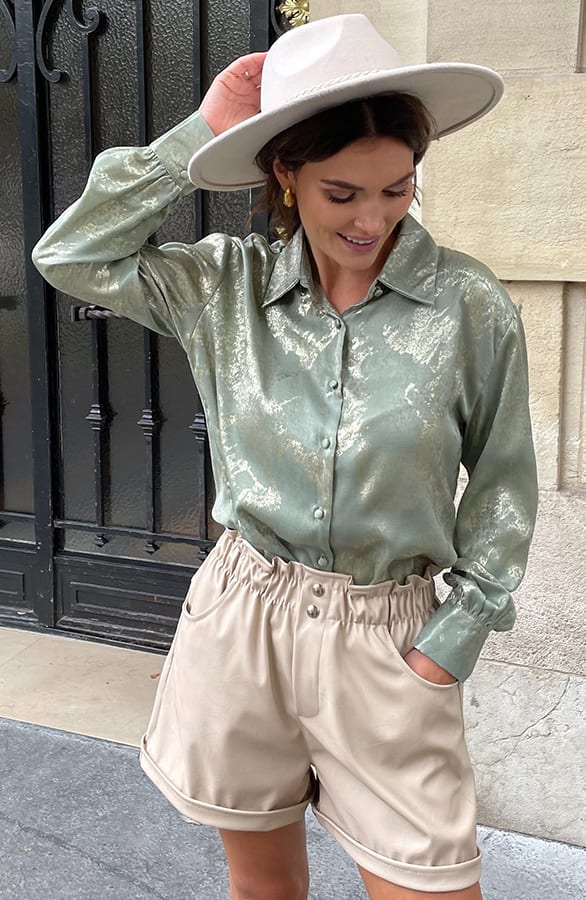 Gouden Detailed Blouse Mint – shoparchief, foto 1