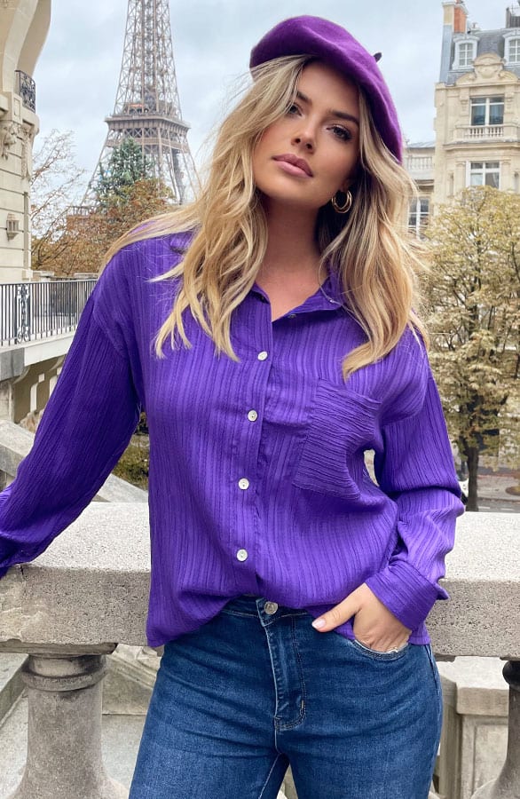 Laurent Blouse Dark Purple – shoparchief, foto 2