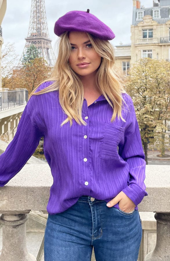Laurent Blouse Dark Purple – shoparchief, foto 1