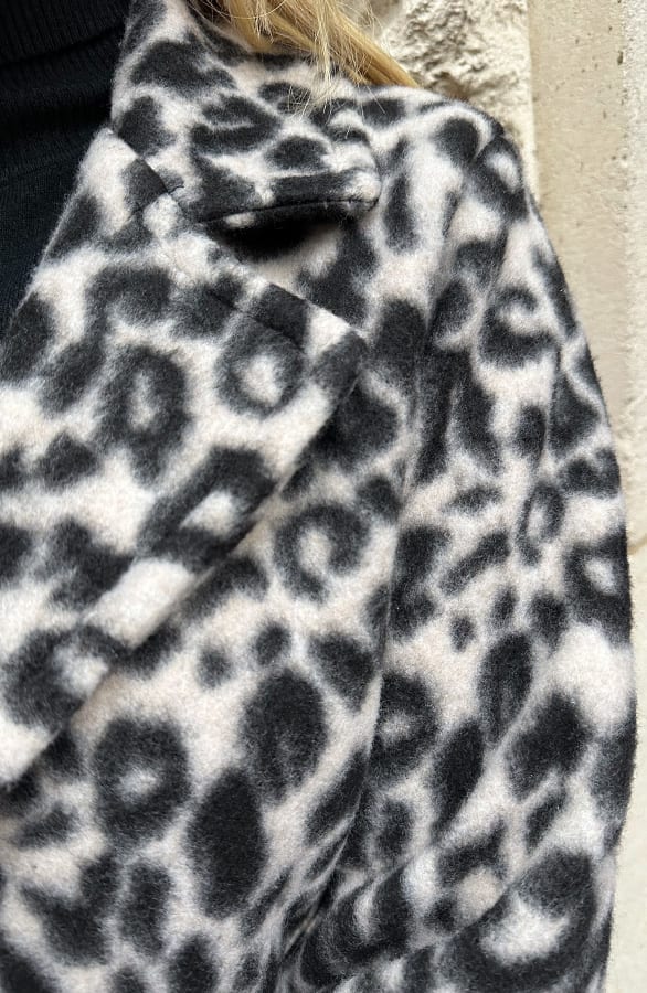 Leopard Woven Short Jacket Beige – shoparchief, foto 5