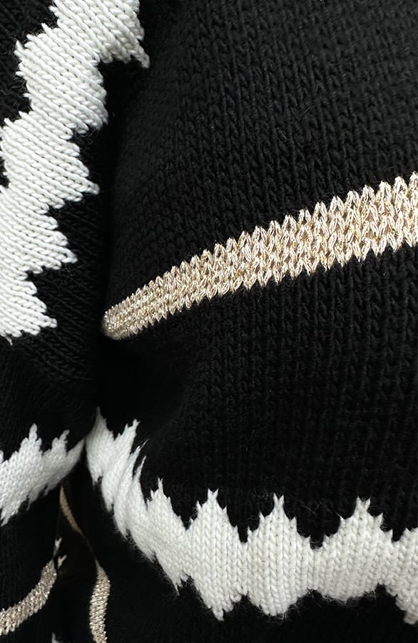 Lurex Zigzag Sweater Zwart – truien, foto 6