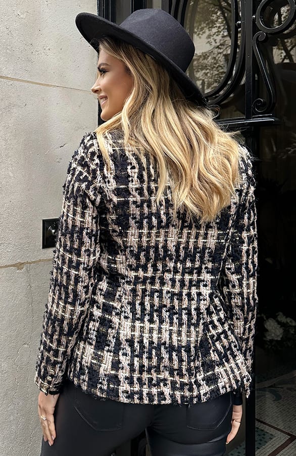 Luxury Bouclé Blazer Limited Gold – shoparchief, foto 2