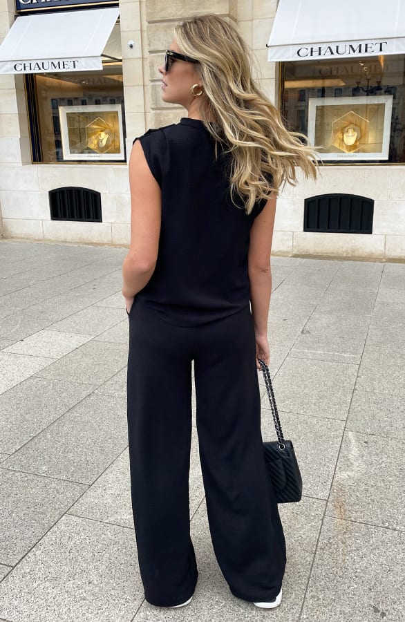 Mila Pantalon Zwart Regular – broeken en shorts, foto 8