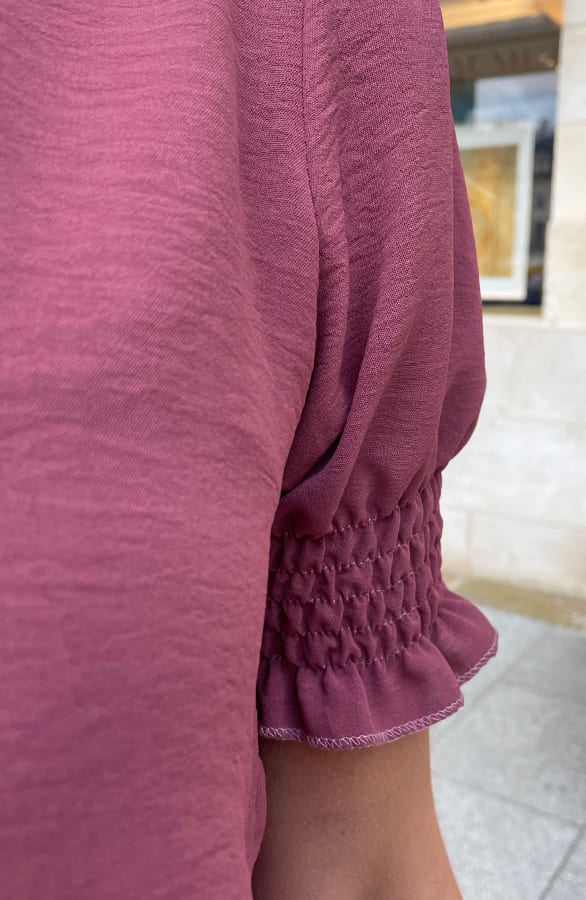 Mila Short Sleeve Top Dust pink – shoparchief, foto 5