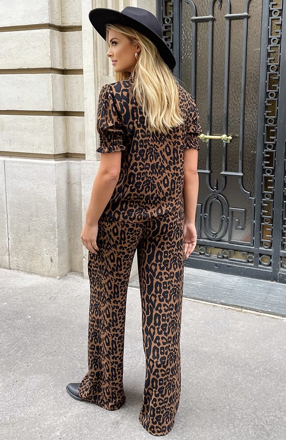 Mila Short Sleeve Top Leopard – shoparchief, foto 5