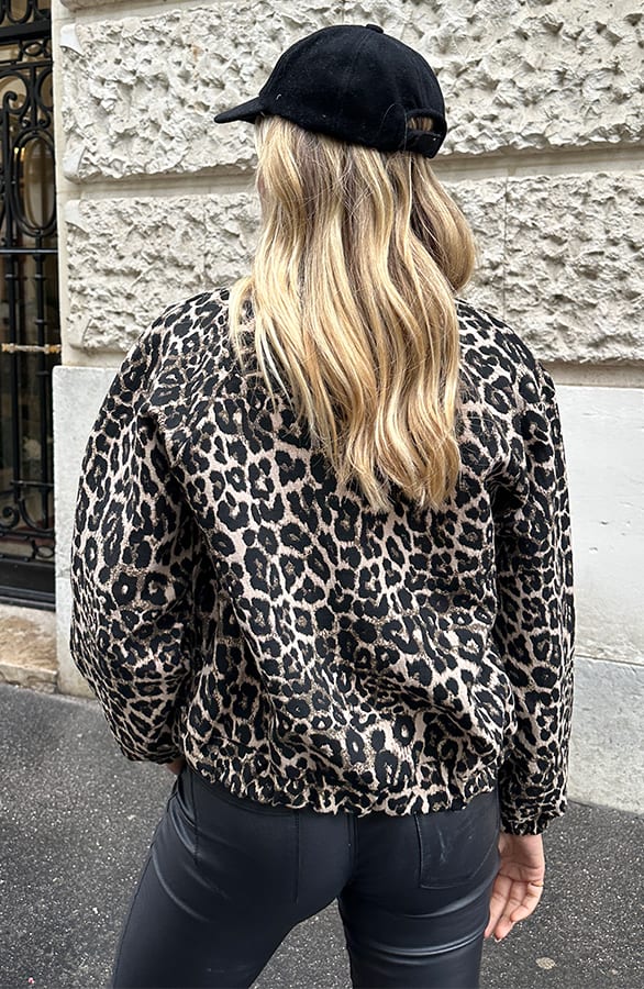 Oversized Luxury Leopard Bomber Jacket – shoparchief, foto 4