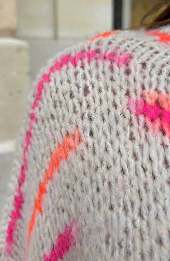 Oversized Trui Knitted Beige Stripe – shoparchief, foto 7
