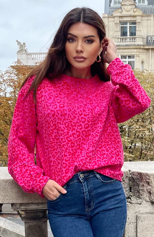 Panterprint Trui Fuchsia Rood – shoparchief, foto 4