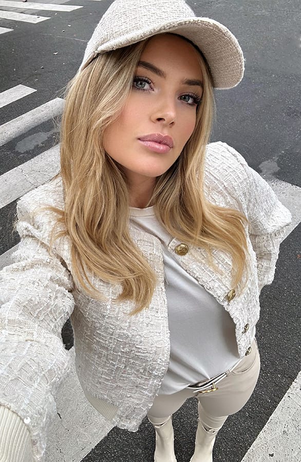 Short Tweed Bomber Ecru – jassen, foto 7