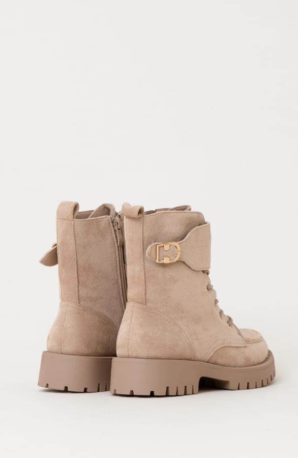 Suede Biker Boots Met Gesp Taupe 2.0 – shoparchief, foto 2