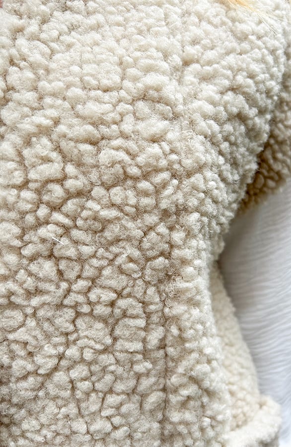 Teddy Gilet Maxi Light Beige – jurken, foto 5