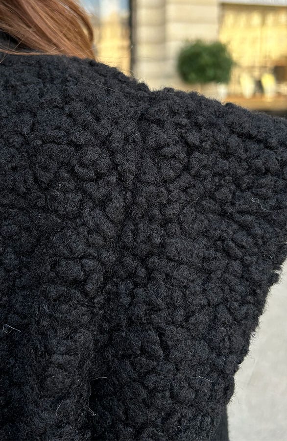 Teddy Gilet Maxi Zwart – vesten, foto 7