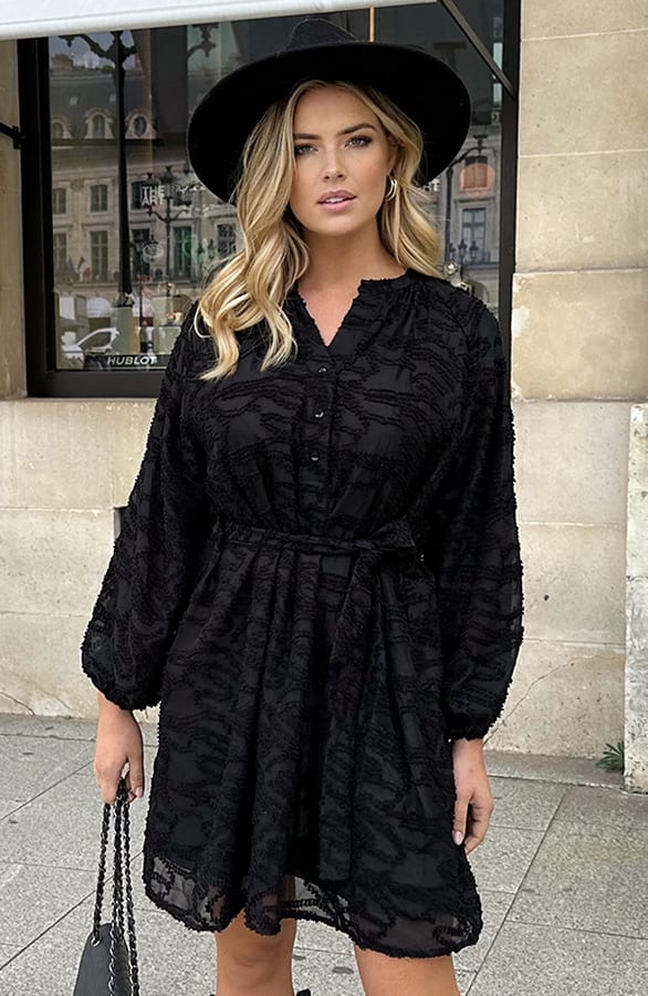 Vienna Jurk Met Wijde Mouwen Zwart – shoparchief, foto 6