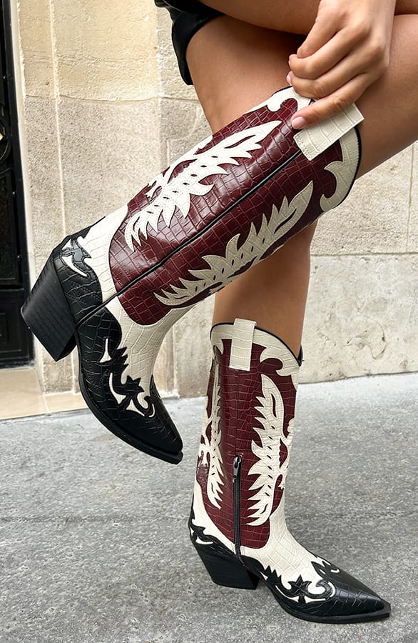 Western Cowboy Boots Bordeaux – shoparchief, foto 1
