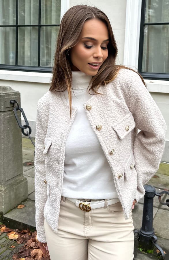 Classic Boucle Jacket Beige – shoparchief, foto 1