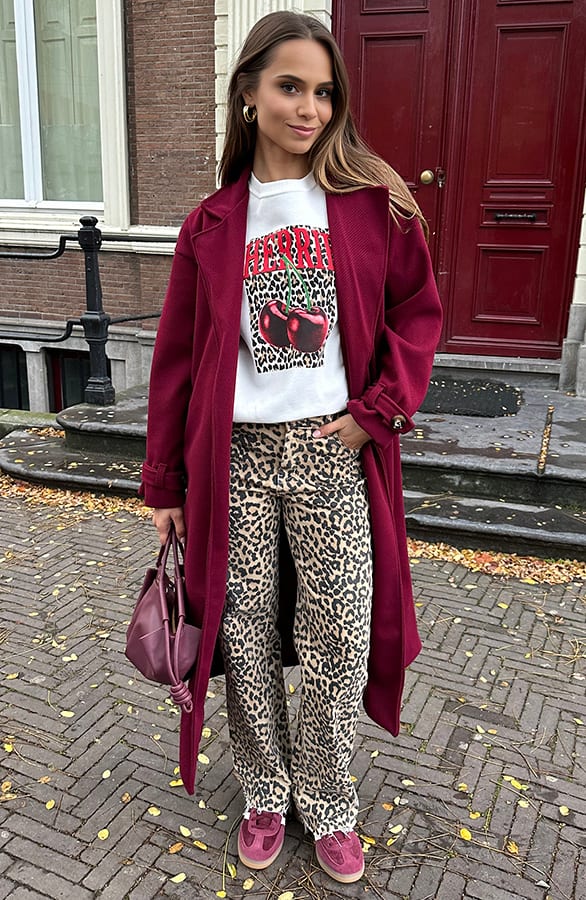 Classy Long Coat Burgundy – shoparchief, foto 6