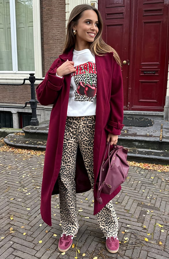 Classy Long Coat Burgundy – shoparchief, foto 5
