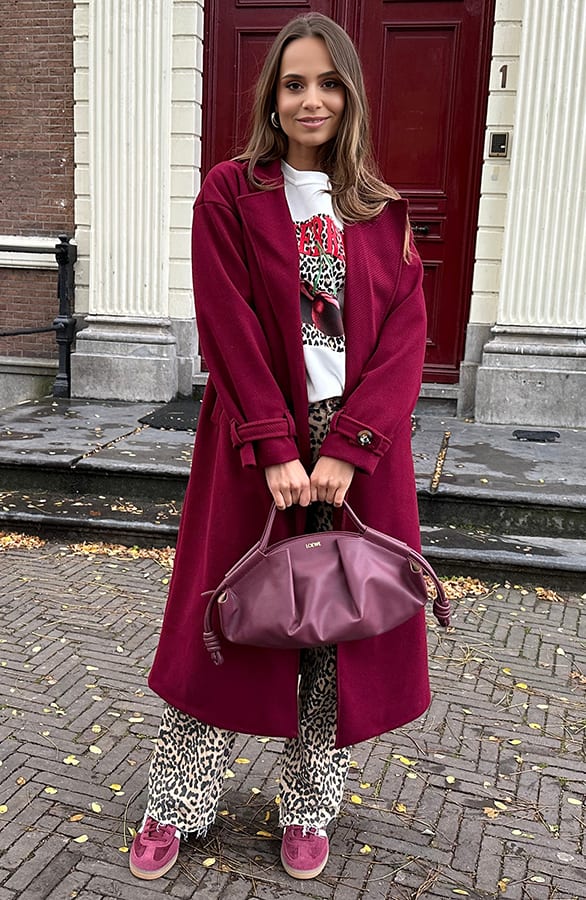Classy Long Coat Burgundy – shoparchief, foto 9