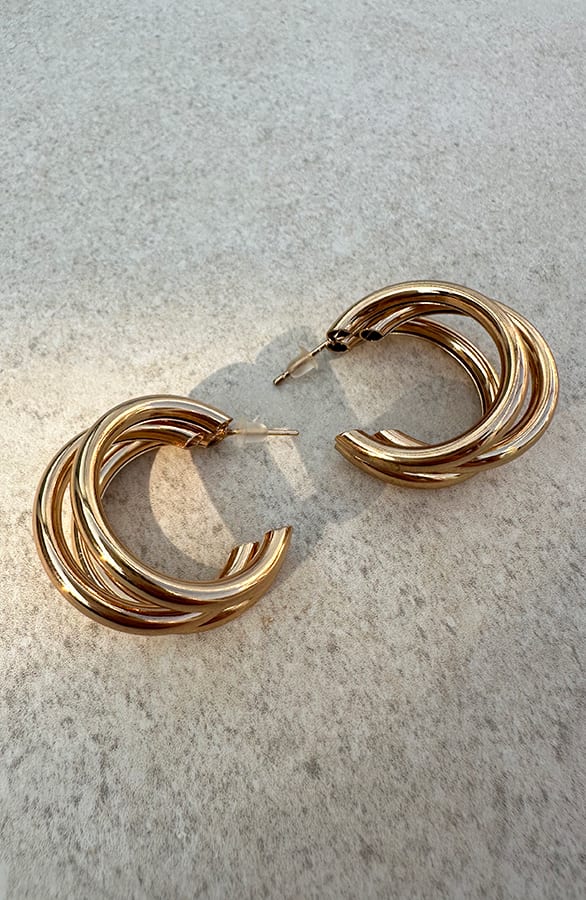Creool Triple Oorbellen Goud – shoparchief, foto 1