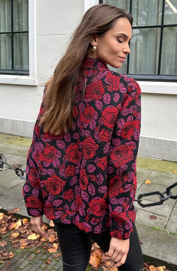 Deluxe Flower Bomber Rood Roze – shoparchief, foto 3