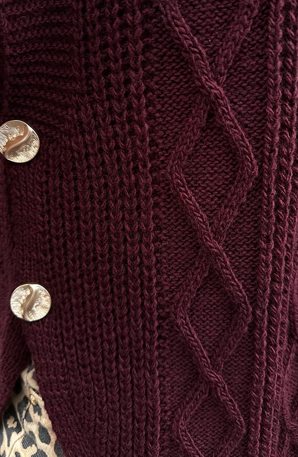 Kabel Pullover Burgundy – shoparchief, foto 5