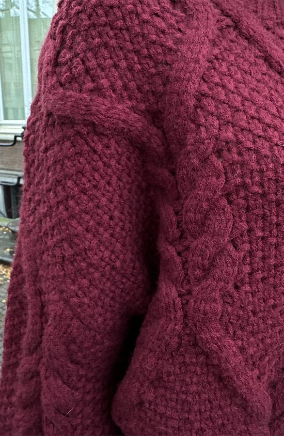 Kabel Trui Burgundy – shoparchief, foto 6