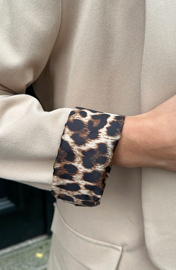Leopard Omslag Blazer Beige – shoparchief, foto 5