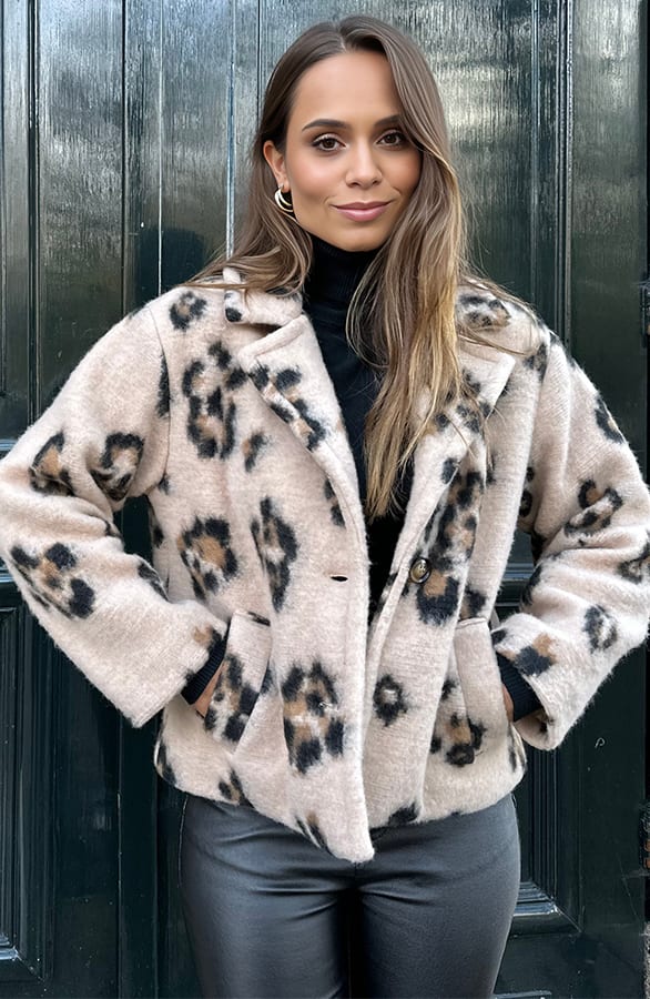 Limited Woven Short Jacket Leopard – shoparchief, foto 6