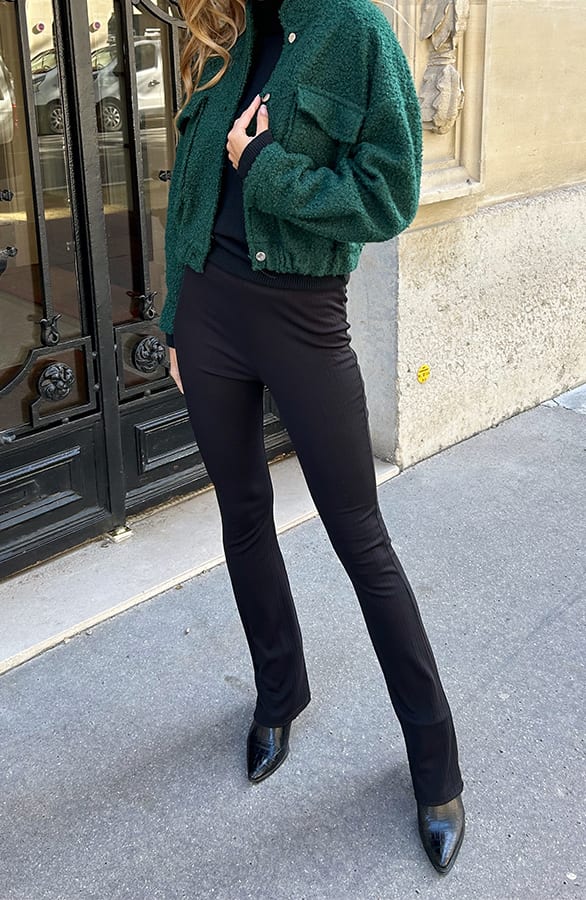 Line Flared Broek Zwart – flared broeken, foto 5