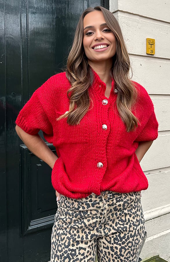 Luxury Cardigan Rood – shoparchief, foto 5