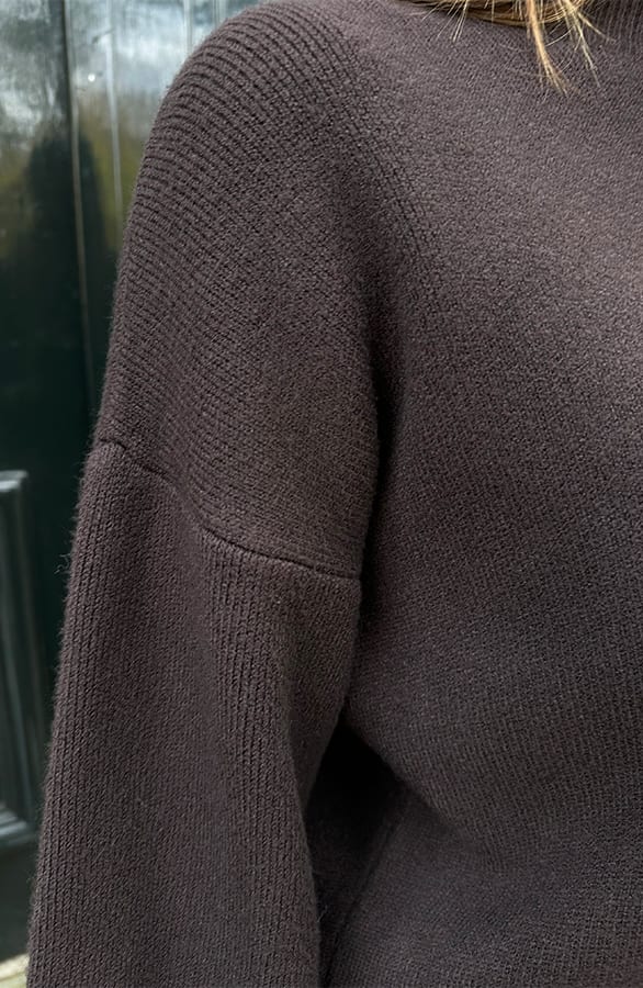 Luxury Soft Trui Wijde Mouw Choco – shoparchief, foto 9