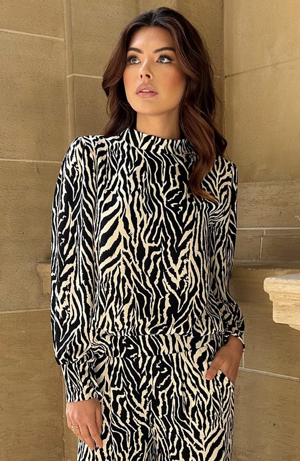 Mila Blouse Long Sleeve Zebra – shoparchief, foto 3