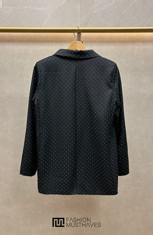 Luxury Strass Blazer Zwart – shoparchief, foto 2