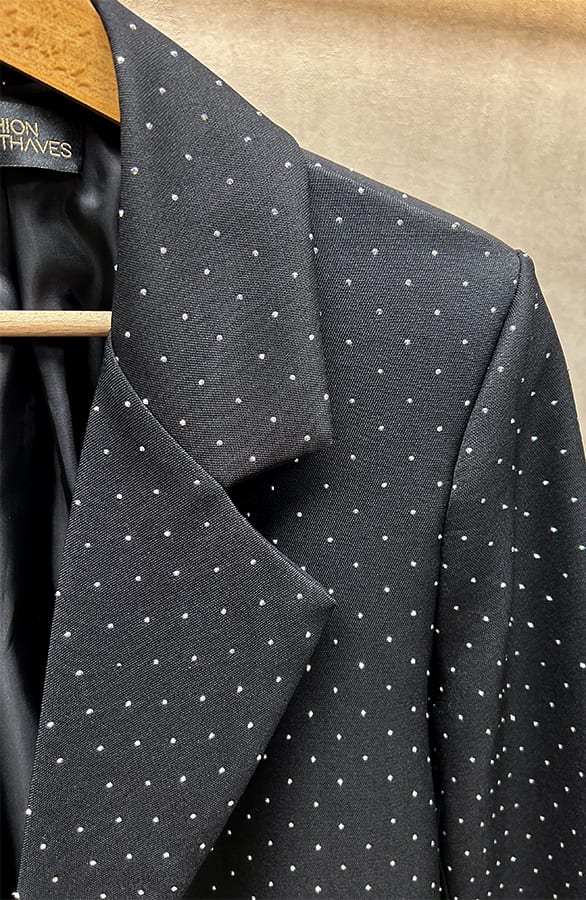 Luxury Strass Blazer Zwart – shoparchief, foto 4