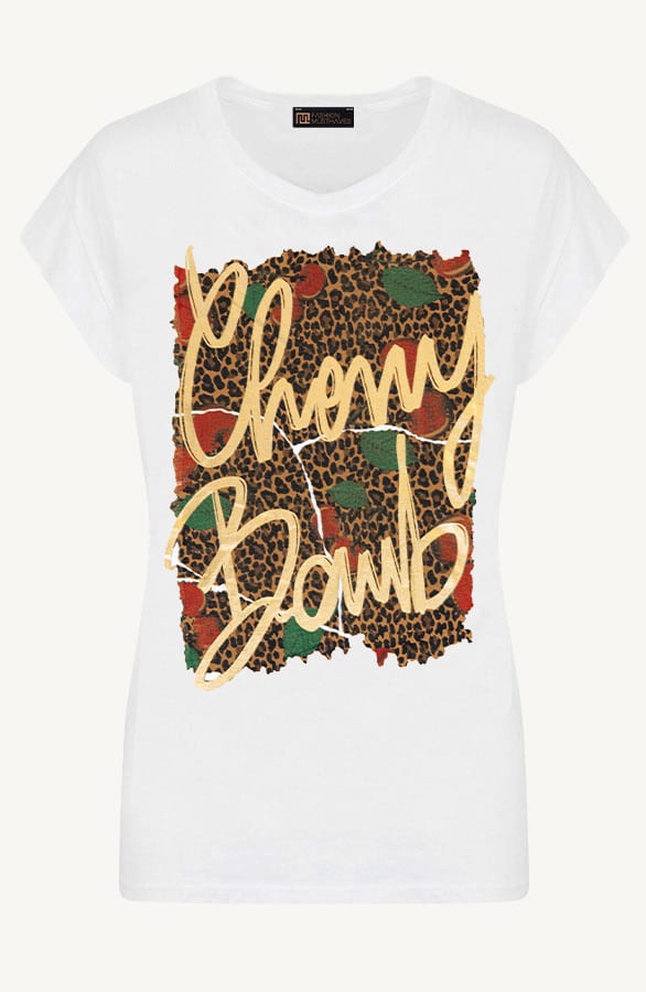 Cherry Bomb Leopard T-shirt – shoparchief, foto 1