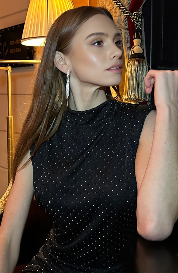 Diamonds Top Met Schoudervulling Zwart – shoparchief, foto 9