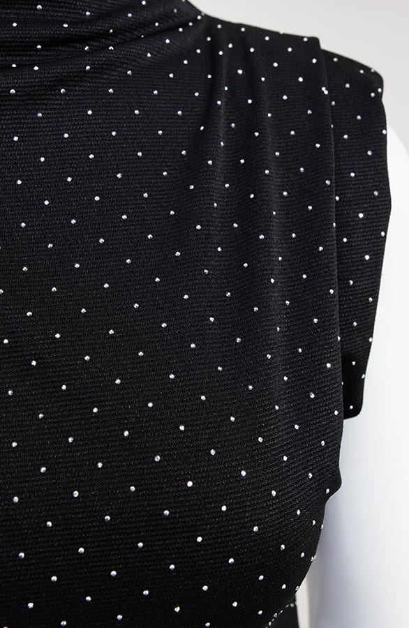 Diamonds Top Met Schoudervulling Zwart – shoparchief, foto 3