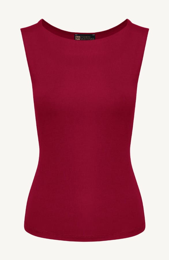 Essence Top Round Neck Burgundy – shoparchief, foto 1