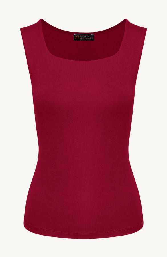 Essence Top Square Neck Burgundy – shoparchief, foto 1