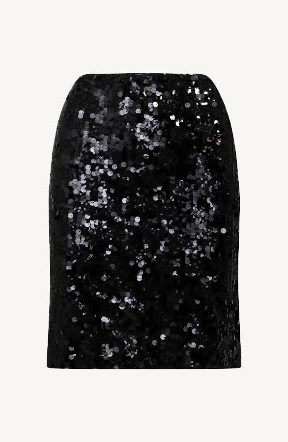 Exclusive Pailletten Skirt Zwart – shoparchief, foto 1
