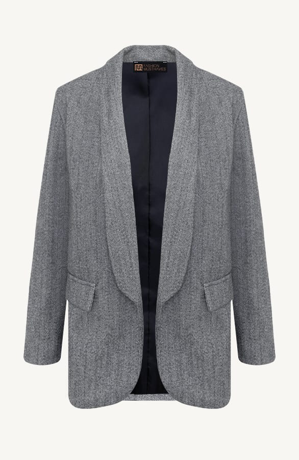 Exclusive Woven Blazer Grijs – shoparchief, foto 1