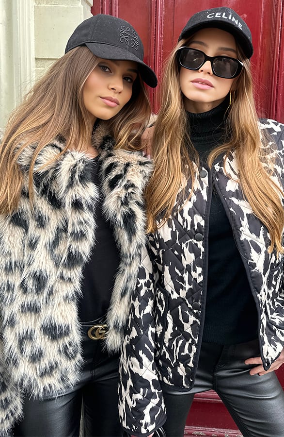 Fur Jas Leopard Zwart Beige – shoparchief, foto 10