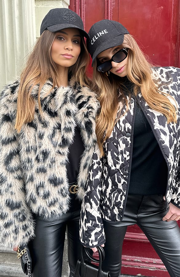 Fur Jas Leopard Zwart Beige – shoparchief, foto 8