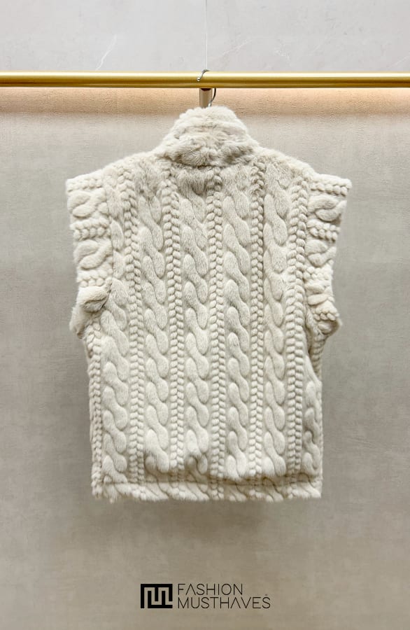 Furry Detailed Gilet Beige – shoparchief, foto 2