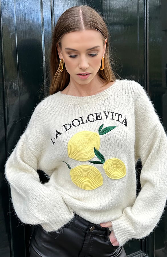 La Dolce Vita Lemon Trui Beige – shoparchief, foto 1