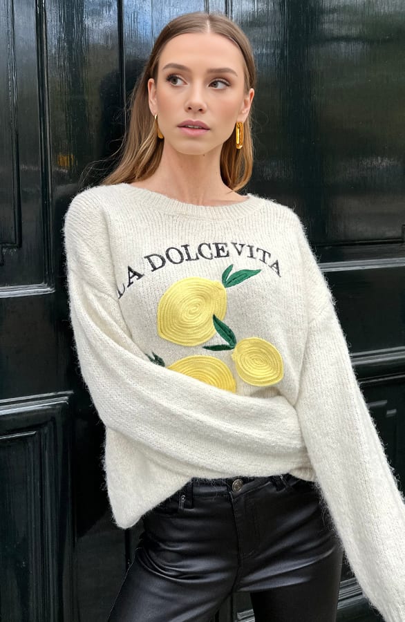 La Dolce Vita Lemon Trui Beige – shoparchief, foto 5