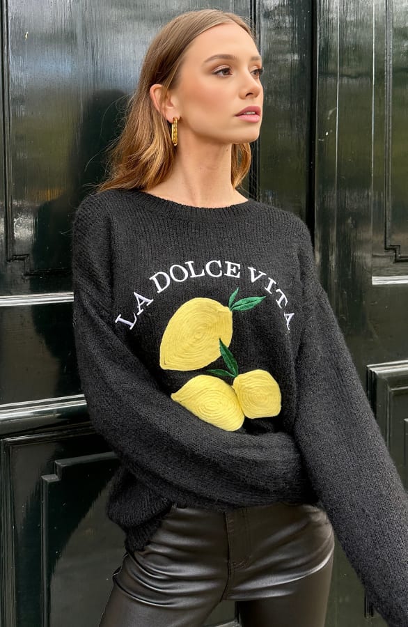 La Dolce Vita Lemon Trui Zwart – shoparchief, foto 4