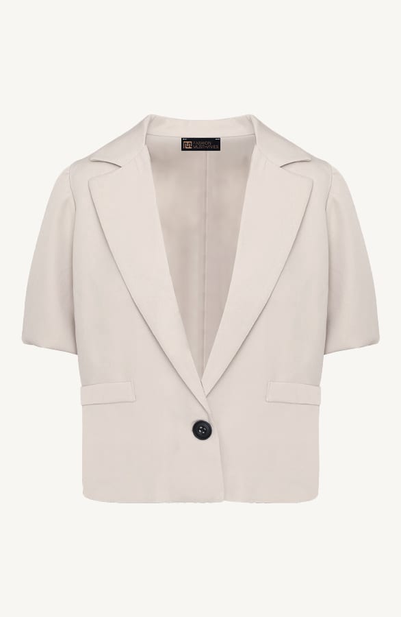 Lilly Puff Sleeve Blazer Beige – shoparchief, foto 1